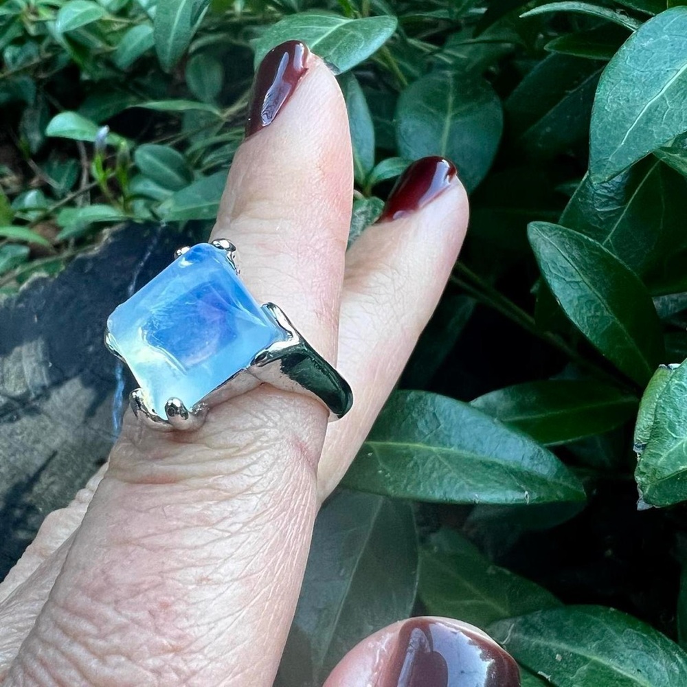Serene Opalite Crystal Ring SZ  7 Silver Plated